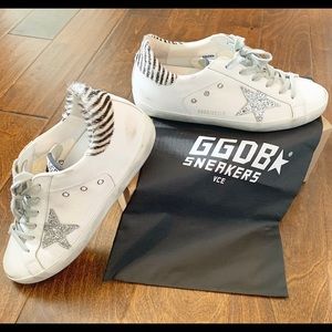 Zebra Print Superstar Sneakers Size 40